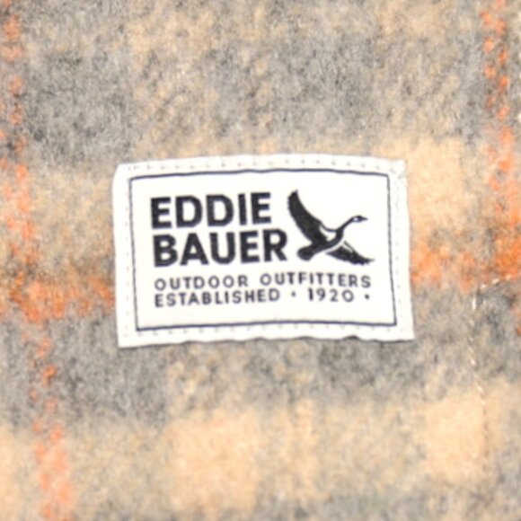 Eddie Bauer Women’s XL Red, Blue &Tan Plaid Coat - Insulated Wool Blend - Picture 6 of 6